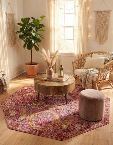 Pink Santiago Octagon Rug