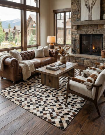 5' 5 x 7' 7 Cowhide Rug