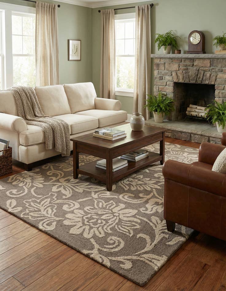 Detail image of 5' x 8' Agra Wool Rug