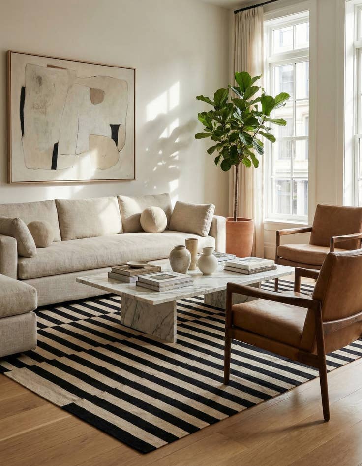 Detail image of 7' 11 x 9' 9  Hand Woven Kilim Modern Wool Rug