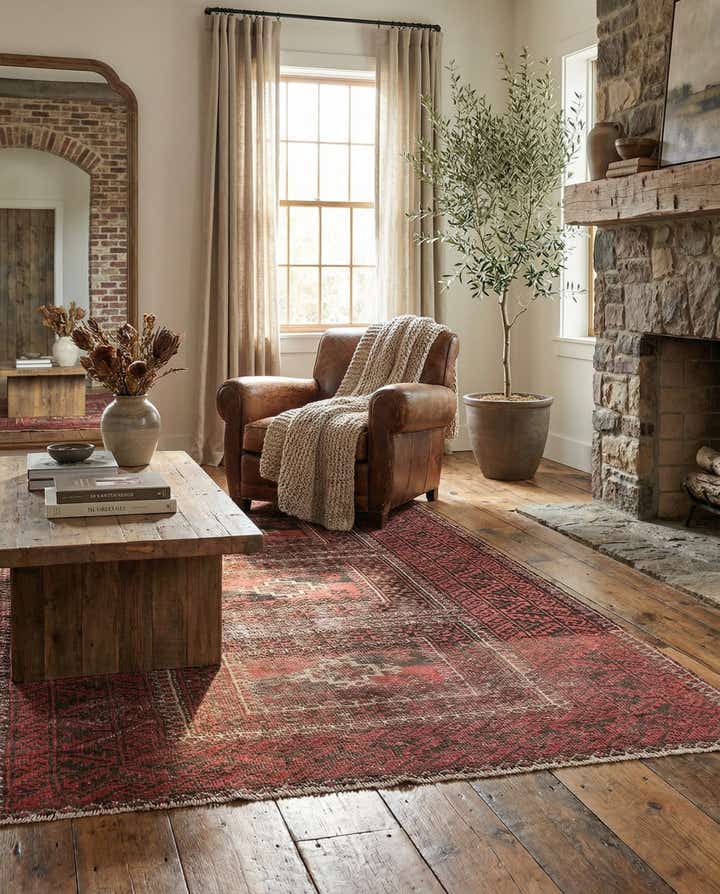 3' 9 x 6' 9 Hand Knotted Ultra Vintage Persian Wool Rug