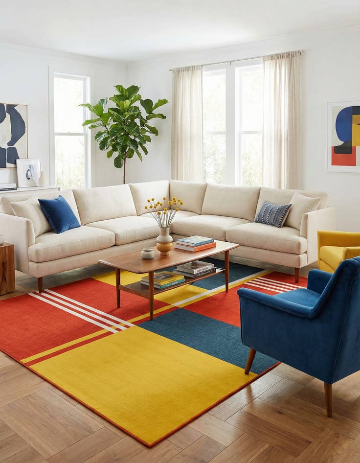 Detail image of  9' x 12'  Washable Modern Indoor / Outdoor Rug