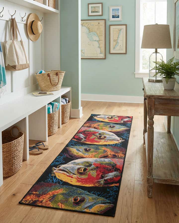 2' x 8' Easy-Clean Coastal Indoor / Outdoor Runner Rug
