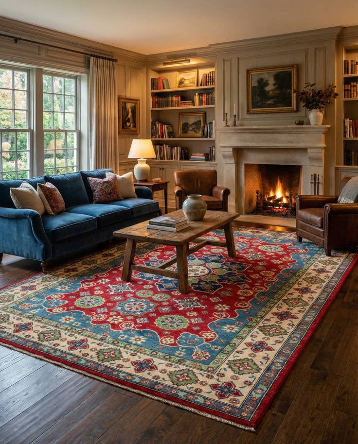 Detail image of 6' 7 x 10' Hand Knotted Kazak Rug