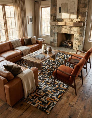 5' 1 x 8' 3 Cowhide - Patchwork Rug