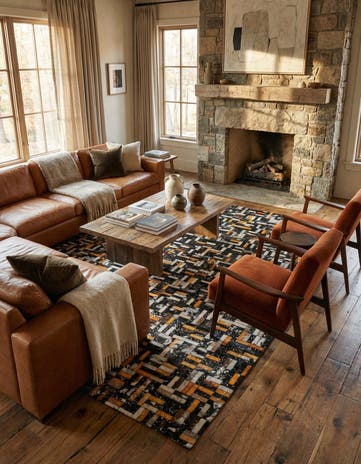 5' 1 x 8' 3 Cowhide - Patchwork Rug