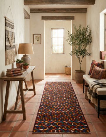 2' 9 x 9' 9 Hand Knotted Balouch Wool Runner Rug