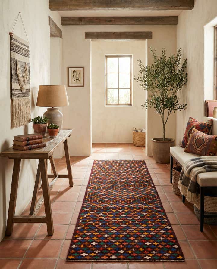 2' 9 x 9' 9 Hand Knotted Balouch Wool Runner Rug