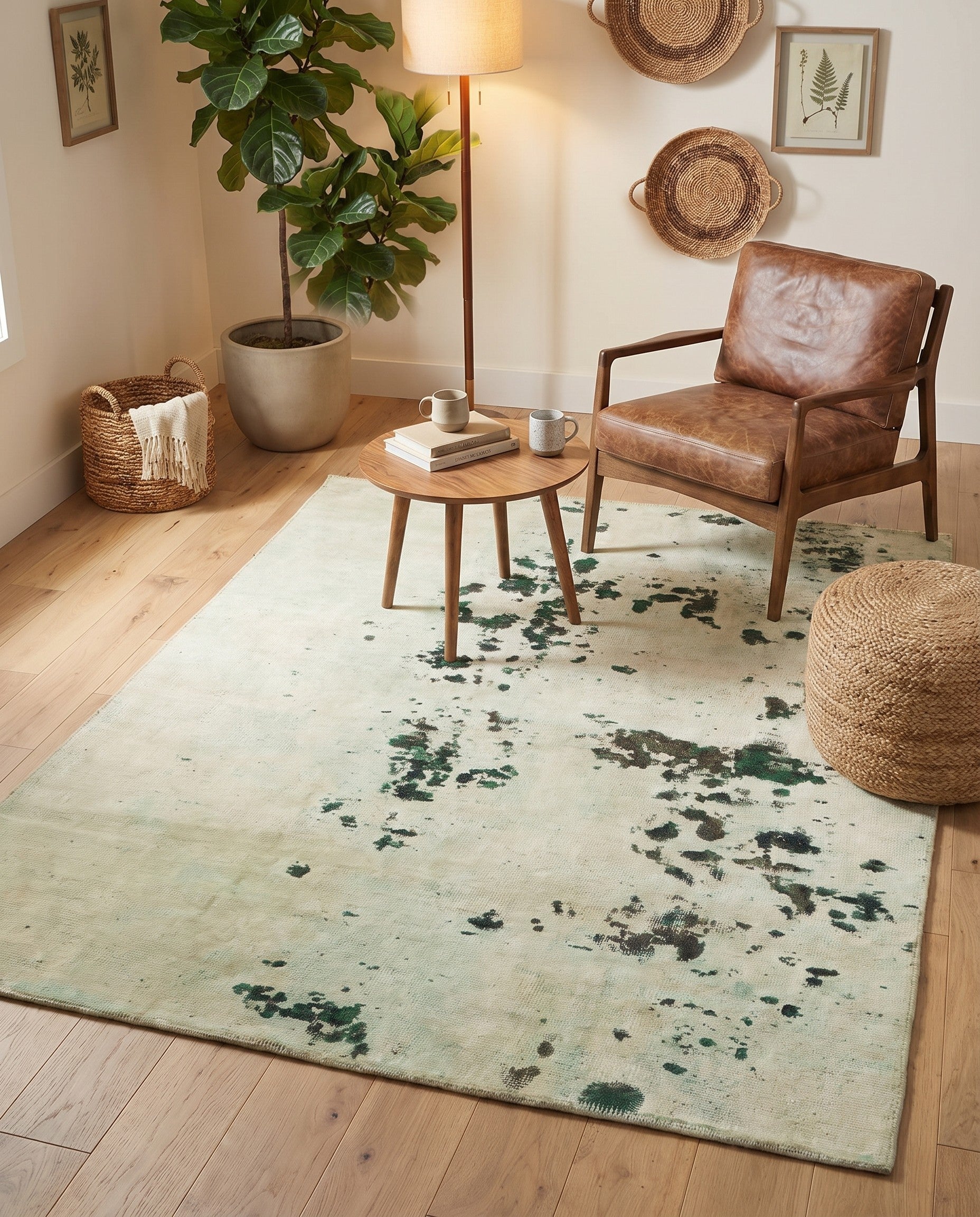 4' x 5' Hand Knotted Ultra Vintage Persian Wool Rug