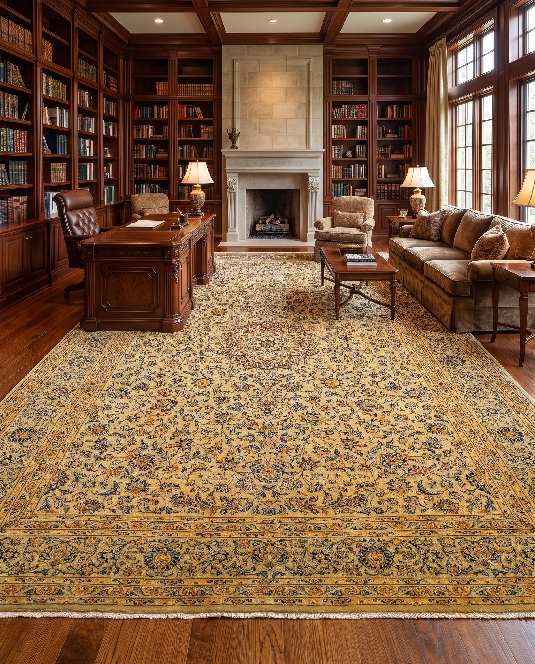 9' 11 x 13' 2 Hand Knotted Kashan Persian Wool Rug