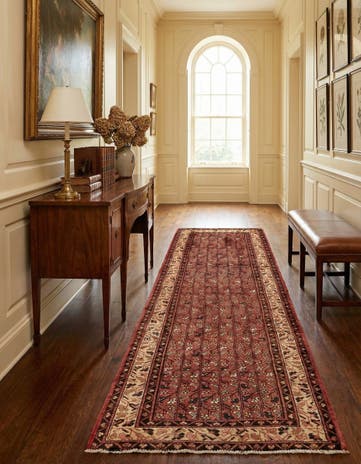 3' 8 x 10' 3 Hand Knotted Farahan Persian Wool Runner Rug