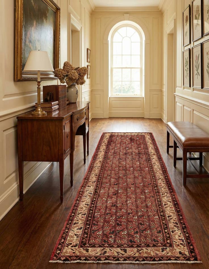 Detail image of 3' 8 x 10' 3  Hand Knotted Farahan Persian Wool Runner Rug