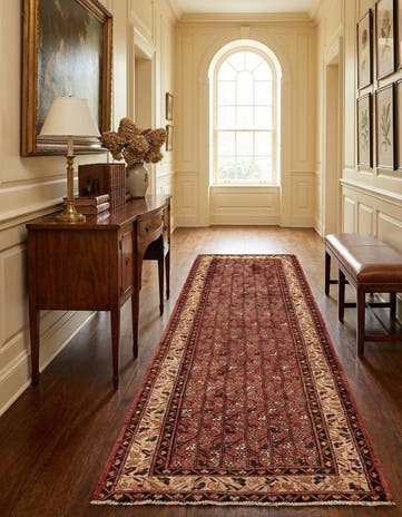 3' 8 x 10' 3 Hand Knotted Farahan Persian Wool Runner Rug
