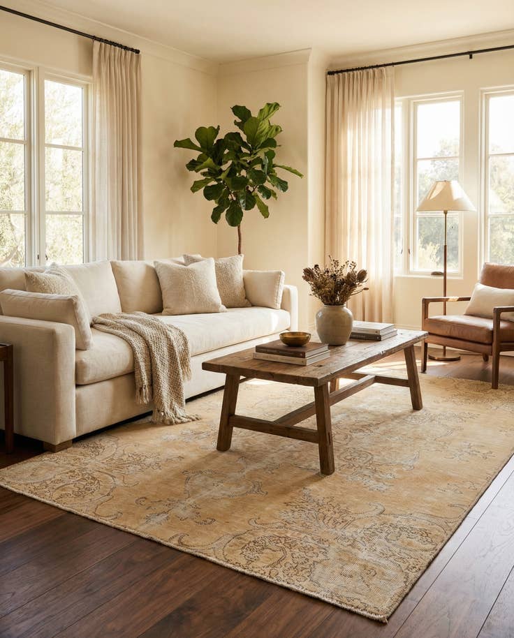 Detail image of 5' x 7' 10 Hand Knotted Ultra Vintage Persian Wool Rug