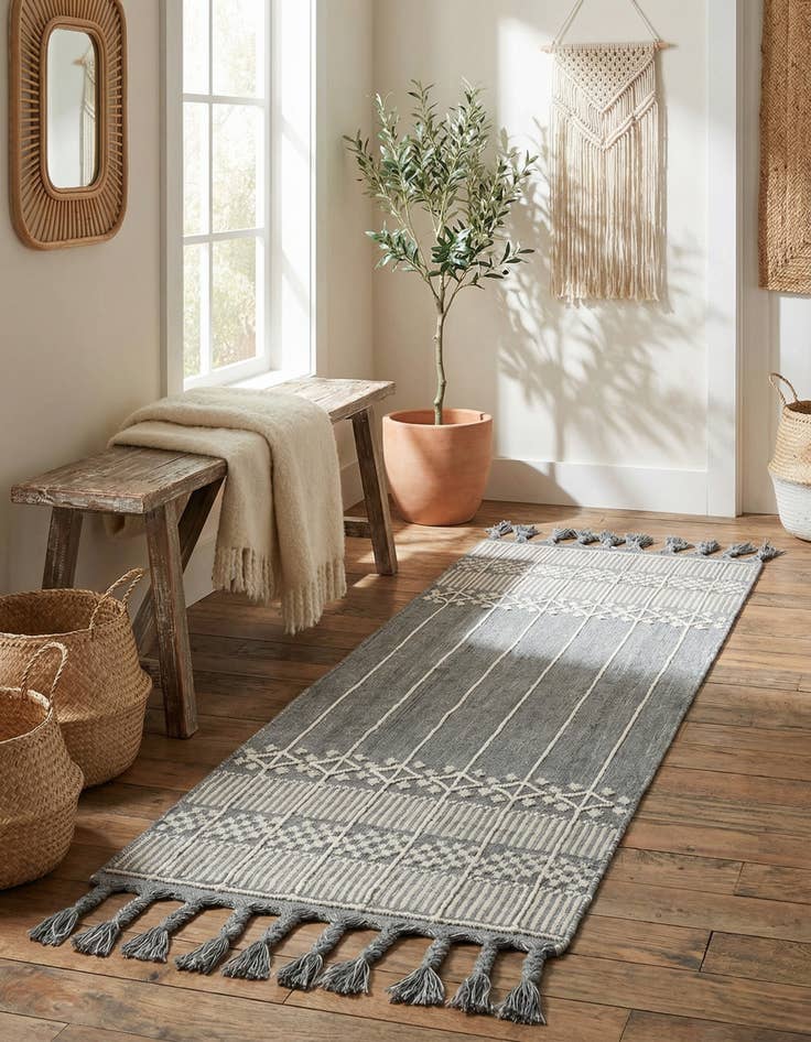 Detail image of 2' 2 x 6' 7 Easy-Clean Eco Bohemian Indoor / Outdoor Runner Rug