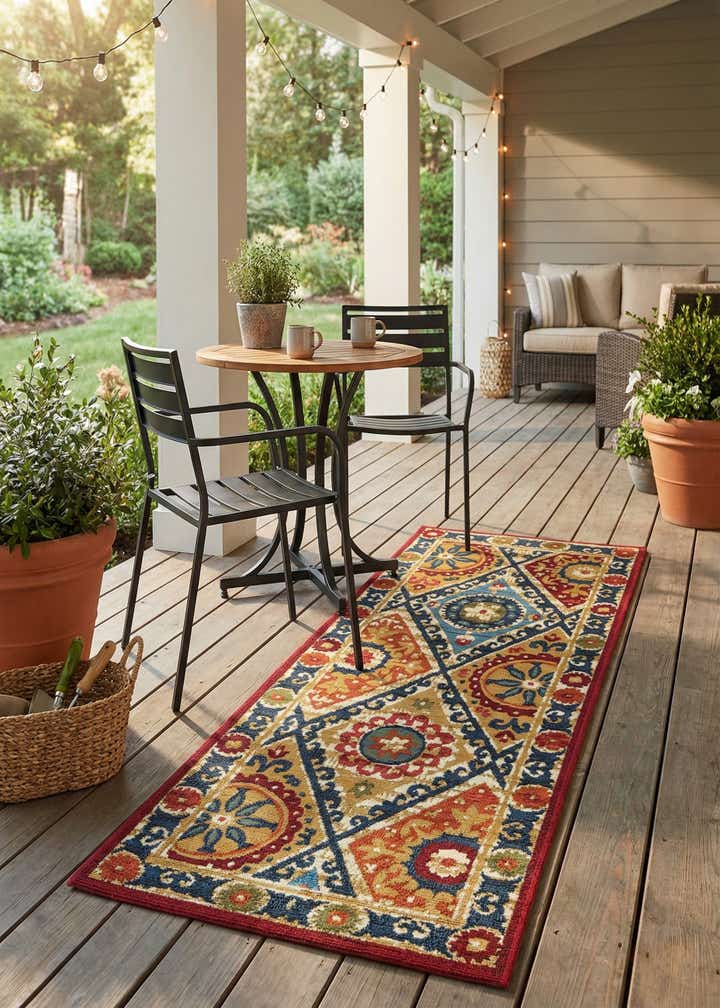 2' x 5' Easy-Clean Modern Indoor / Outdoor Runner Rug