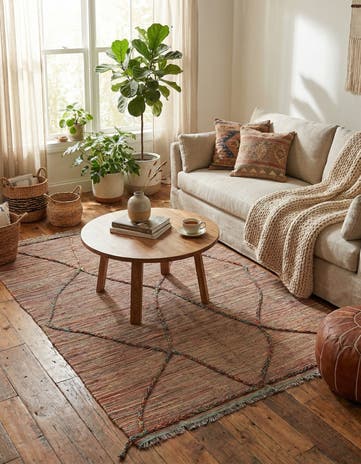 4' 8 x 6' 6 Hand Knotted Moroccan Wool Rug