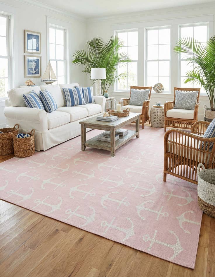 Detail image of 10' x 13'  Washable Coastal Indoor / Outdoor Rug