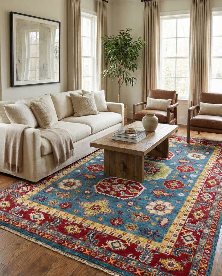5' 10 x 8' 7 Hand Knotted Kazak Rug