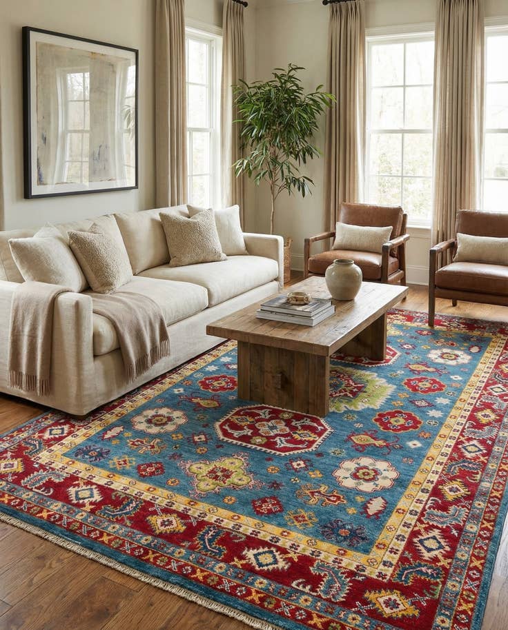 Detail image of 5' 10 x 8' 7 Hand Knotted Kazak Rug