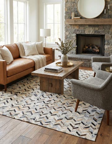 5' 4 x 7' 6 Cowhide Stocks Rug