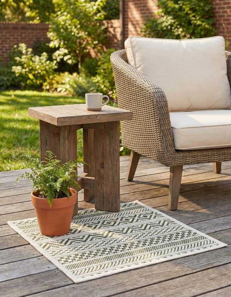 Detail image of 1' 4 x 1' 4  Washable Striped Indoor / Outdoor Sample Rug