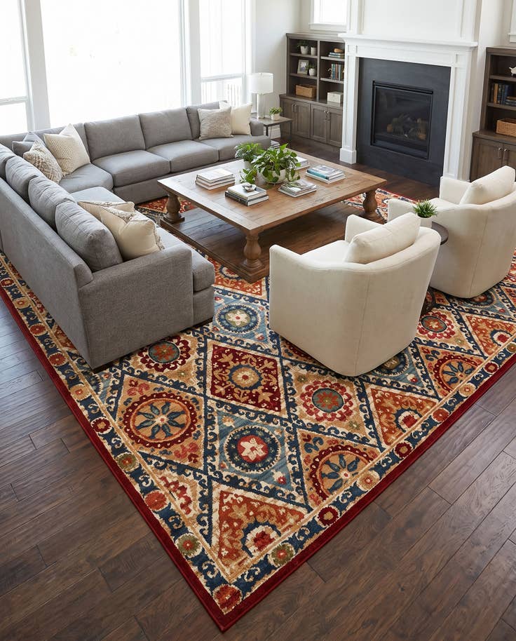 Detail image of 9' x 12' Easy-Clean Modern Indoor / Outdoor Rug