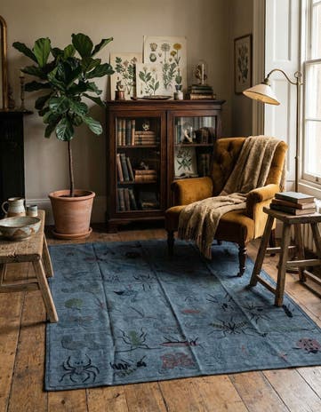 5' 9 x 7' 5 Hand Woven Kilim Suzani Wool Rug