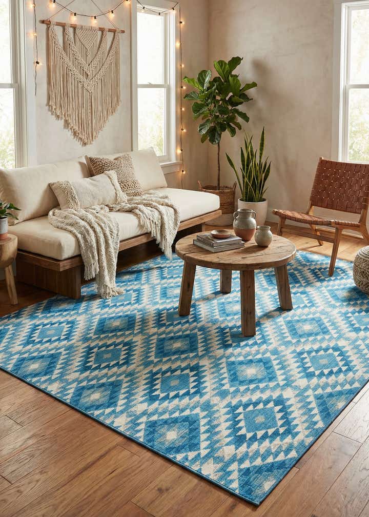 10' x 12' Easy-Clean Southwestern Indoor / Outdoor Rug