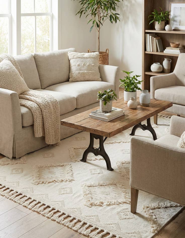 Detail image of 7' 1 x 10'  Hand Woven Arizona Wool Rug