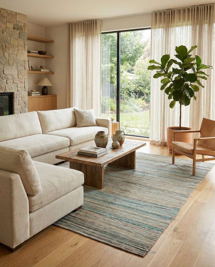 5' 5 x 8' Hand Woven Kilim Modern Wool Rug
