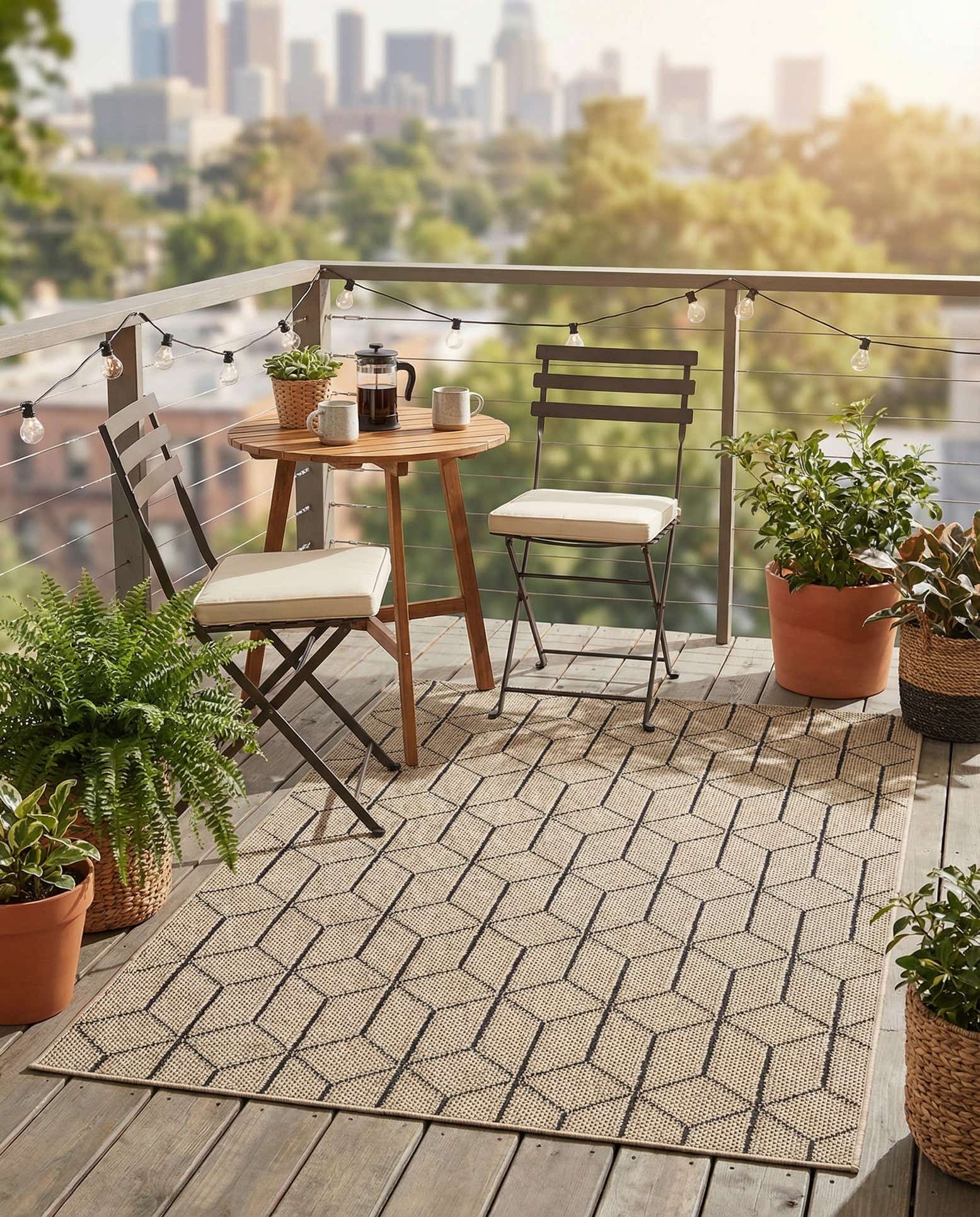 4' 1 x 6' 1 Easy-Clean Trellis Indoor / Outdoor Rug