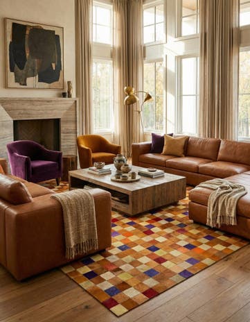 7' 11 x 9' 10 Cowhide - Patchwork Rug
