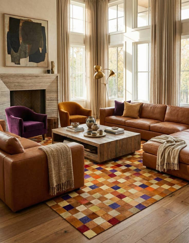 Detail image of  7' 11 x 9' 10 Cowhide - Patchwork Rug