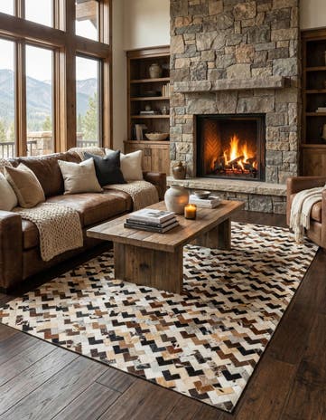 5' 1 x 7' 11 Cowhide Stocks Rug