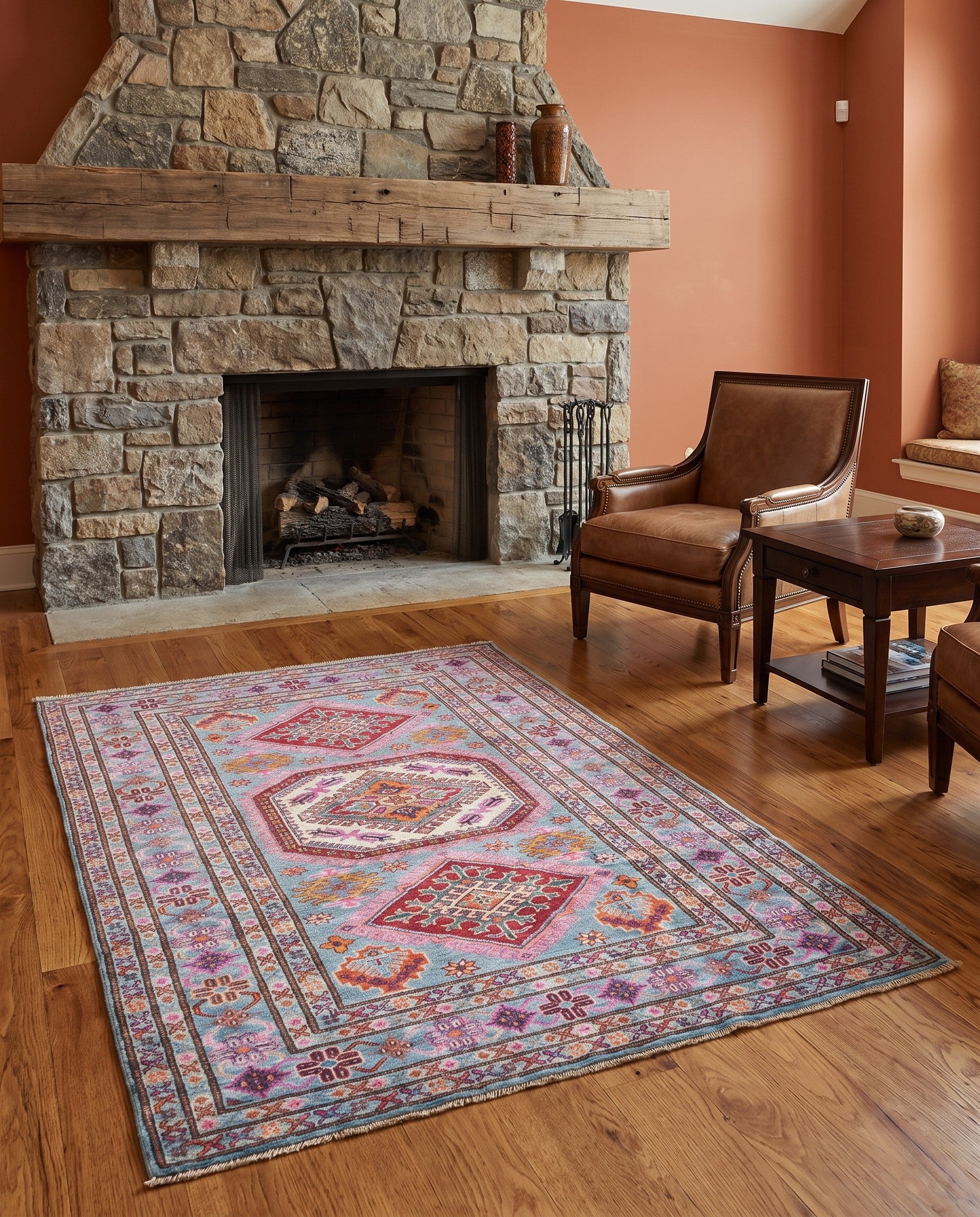 4' x 6' Hand Knotted Kazak Rug