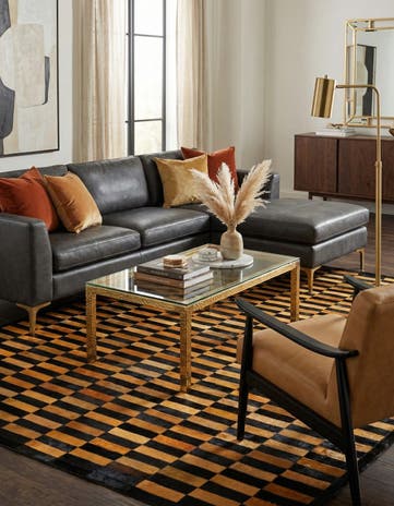 5' 2 x 8' 1 Cowhide - Patchwork Rug