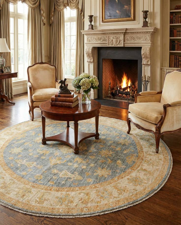 Detail image of 6' 7 x 6' 8 Kaizar Wool Round Rug