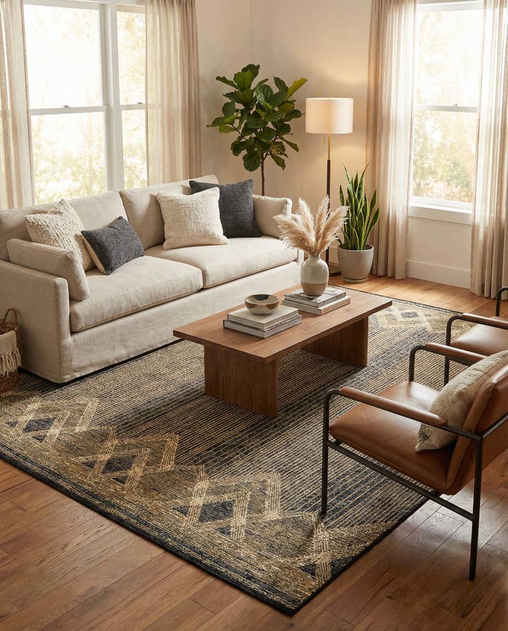 Detail image of 7' 10 x 11' Easy-Clean Modern Indoor / Outdoor Rug