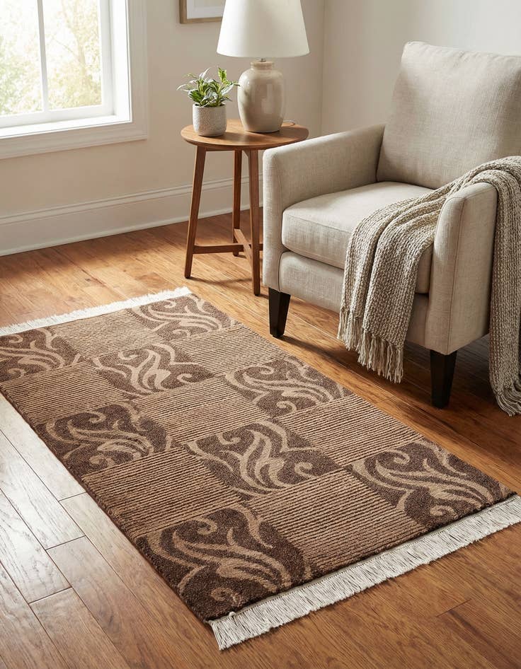 Detail image of 2' 7 x 5'  Hand Knotted Darya Wool Rug