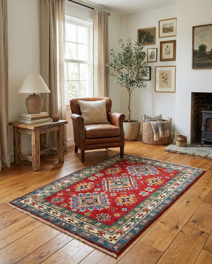 2' 8 x 4' 3 Hand Knotted Kazak Rug