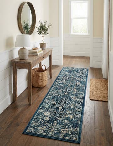 Navy Blue Stockholm Runner Rug