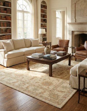 5' 8 x 8' Hand Knotted Peshawar Ziegler Rug