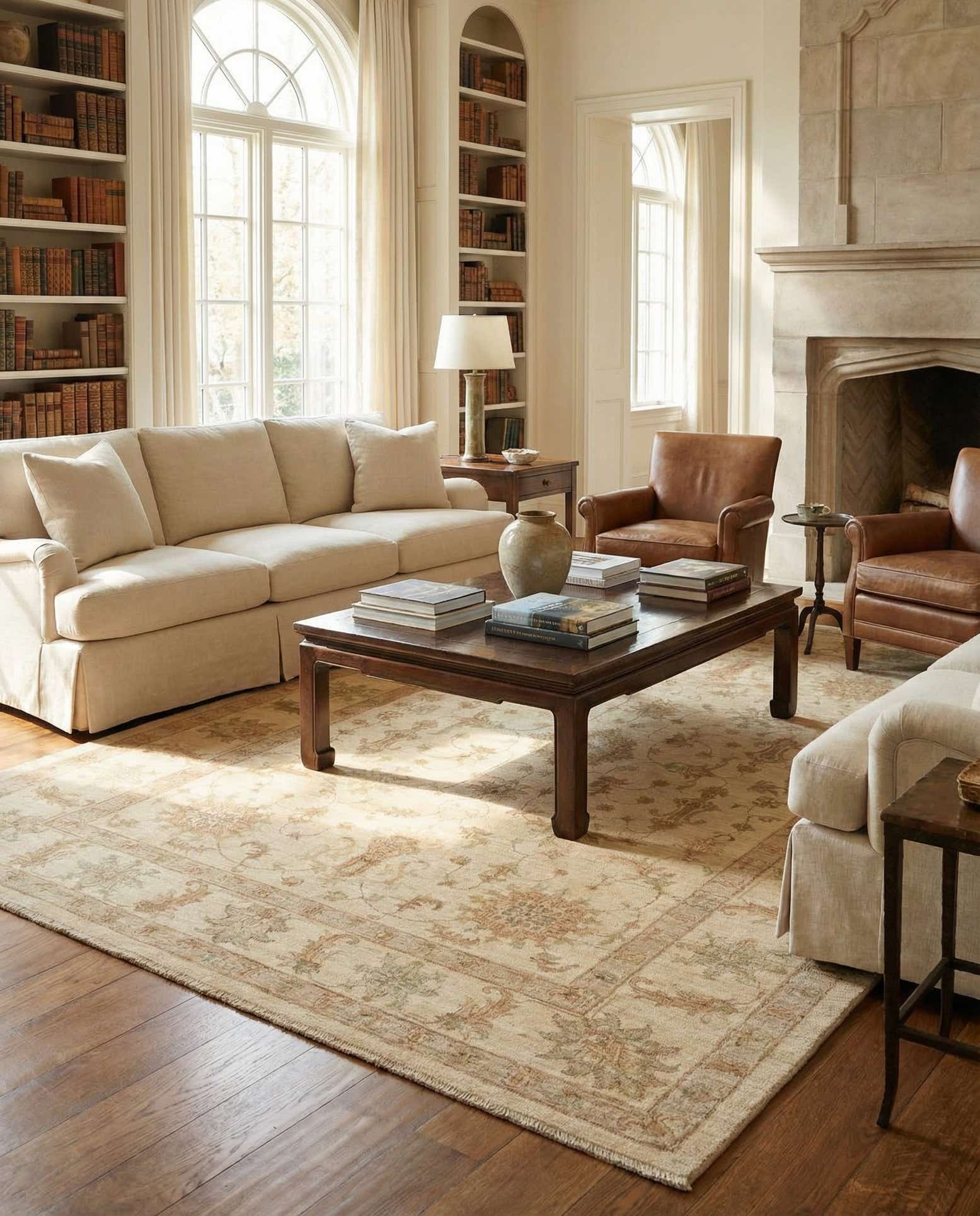 5' 8 x 8' Hand Knotted Peshawar Ziegler Rug