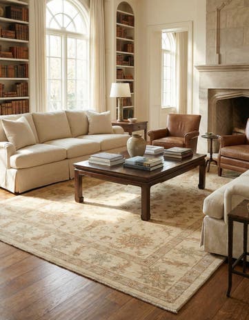 5' 8 x 8' Hand Knotted Peshawar Ziegler Rug