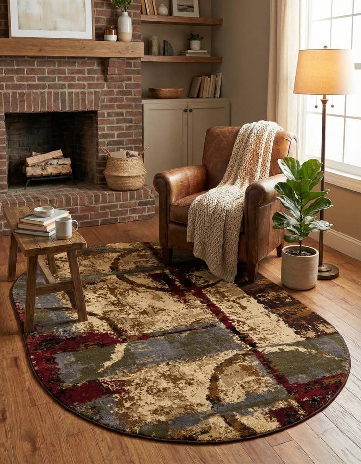 Detail image of 4' x 6' Coffee Shop Oval Rug