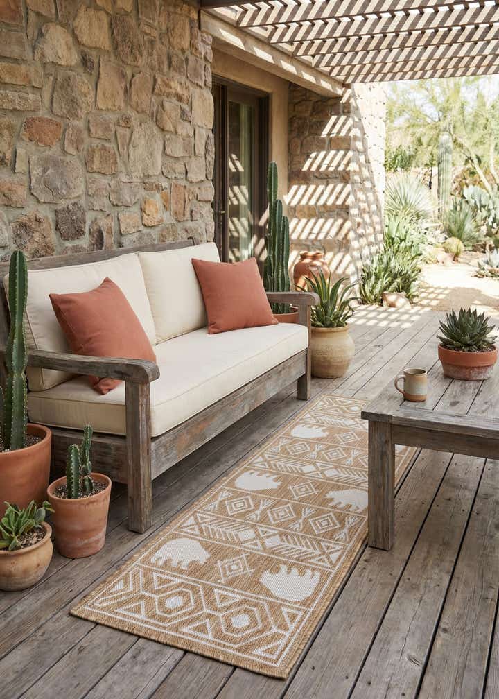 2' x 5' 3 Easy-Clean Southwestern Indoor / Outdoor Runner Rug