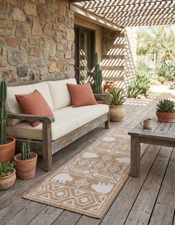 2' x 5' 3 Easy-Clean Southwestern Indoor / Outdoor Runner Rug