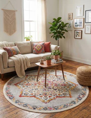Ivory Budapest Round Rug