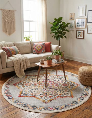 Ivory Budapest Round Rug